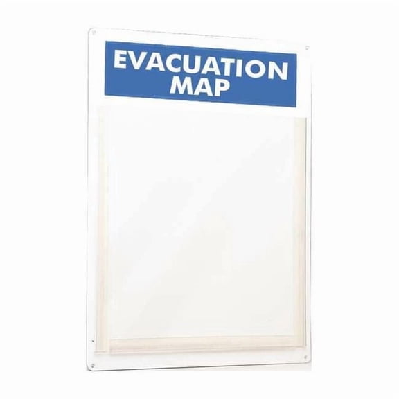 Manufacturer Varies Evacuation Map Holder,Blue; White 45381
