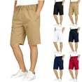 thumbnail image 2 of Fengactive Teen Boys Solid Color School Shorts Relaxed Fit Pull On Uniform Bottoms 3-16T, 2 of 7