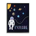 thumbnail image 2 of Stupell Industries Explore Outer Space Adventure Astronaut Among Planets Graphic Art White Framed Art Print Wall Art, Design by Linda Birtel, 2 of 5