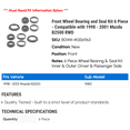 thumbnail image 2 of Front Wheel Bearing and Seal Kit 6 Piece - Compatible with 1998 - 2001 Mazda B2500 RWD 1999 2000, 2 of 2