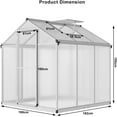 thumbnail image 7 of 6.25x6 FT Greenhouse for Outdoors, Polycarbonate Greenhouse with Quick Setup Structure and Roof Vent, Aluminum Large Walk-in, for Outside Garden Backyard, Silver, 7 of 7