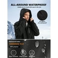 thumbnail image 3 of OutPro Mens Athletic Jackets Waterproof Outerwear Coats Windproof Ski Jacket Winter Parka Black, 3 of 9