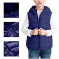 thumbnail image 4 of QQAMB Girls Boys Vest Lightweight Sleeveless Zipper Coat Kids Hooded Puffy Vests Warm Winter Outerwear, 4 of 8