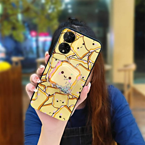 KBS-Phone Case For TCL 50 5G, Cute Back Cover Durable Phone lens protection Soft Case Kickstand Anti-knock Skin feel silicone Dirt-resistant Cartoon Glitter Waterproof Rotatable stand