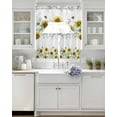 thumbnail image 4 of Sunflower Kitchen Curtains Sets 24 Inch Length with Valance, Sage Green Eucalyptus Farmhouse Bee Swag Valances and Tiers Curtain Set Drapes Swag Curtains for Living Room, Bathroom, Bedroom, Cafe, 4 of 6