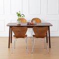 thumbnail image 3 of Livinia Aslan 59" Large Wooden Dining Table/Mid Century Modern Malaysian Oak Kitchen Table (Walnut), 3 of 11