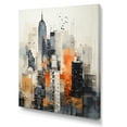thumbnail image 2 of Designart "Urban Rhythm Minimalism in Orange and Grey II" Abstract Collages Wall Art Print, 2 of 5