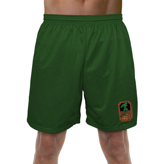 The Lord of The Rings The Prancing Pony Mens Lined Mesh Shorts, Hunter Green, Medium