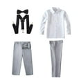 thumbnail image 2 of ETHAN Boy's Tuxedos Toddler Formal Suits Set Kids Light Gray Slim Fit Suit for Weddings 3T, 2 of 7