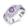 thumbnail image 1 of Anillo de cobre con diamantes de imitación para mujer, reemplazo decorativo, romántico, brillante, para chicas, señoras, banquete, anillos, Ropa, zapatos y accesorios Miscelánea Tamaño 10 Guardurnaity AP016470-05, 1 of 6