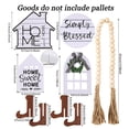 thumbnail image 3 of SXcggal Home Sweet Home Sign Wooden Bead Garland Black White Buffalo Plaid, 3 of 6