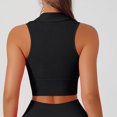 thumbnail image 5 of Women's Sleeveless Turndown Collar Solid Color Comfy Daily Tank Tops Casual Workout | CSEONE,Black L, 5 of 6