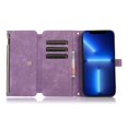 thumbnail image 6 of Decase for iPhone 14 Pro Max Wallet Case (2022 Release), Shockproof PU Leather Zipper Purse with Crossbody Strap & Wrist Strap Card Holder Cover for iPhone 14 Pro Max, Purple, 6 of 9