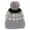 Gray, variant on Knit Houndstooth Pattern Winter Beanie Hat with Pom (Women)
