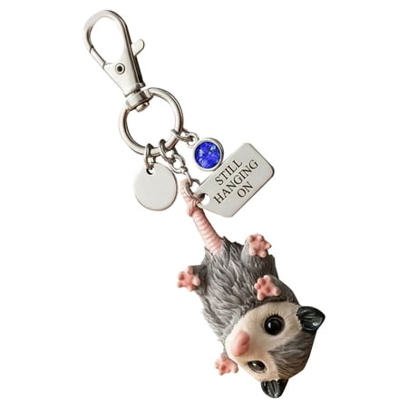 Holiday Decor Cute Opossum Keychain Inspirational Hanging On Charm Scratch Resistant For Office Desk Decor Custom Color