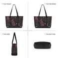 thumbnail image 6 of FORMRS Canvas Laptop Tote Bag for Women with 15.6" Computer Compartments Shoulder Handbag, Dark Purple Floral Pattern, 6 of 7