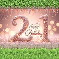 thumbnail image 3 of Glittering Design 21st Birthday Banner Floral Decoration Celebration Backdrop for Party Indoor Wall Decor, 3 of 8