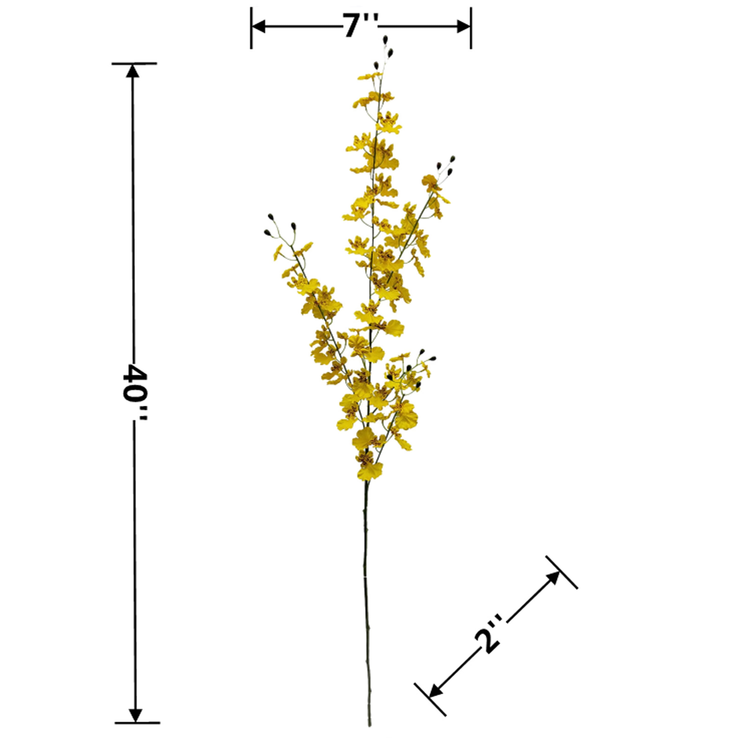 Mainstays Indoor Artificial Orchid Long Stem, Yellow Color. Assembled Product Height 40".