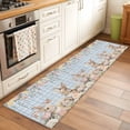 thumbnail image 3 of Spring Easter Area Rugs Collection 2'x6', Cute Rabbits Flower Leaves Butterfly Blue Plaid Non Slip Indoor Rectangle Throw Runner Rug Floor Mat Carpet for Living Room Dining Table Bedroom Nursery, 3 of 9