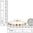 thumbnail image 3 of Gem Stone King 4.05 Ct Round Red Garnet Pink Tourmaline 18K Yellow Gold Plated Silver Lab Grown Diamond Tennis Bracelet for Women (Fully Adjustable up to 9 inch), 3 of 3
