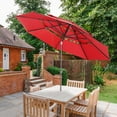 thumbnail image 2 of Ainfox 10ft Patio Umbrella 3 Tiers,Outdoor Table Market Umbrella w/Tilt Adjustment and Crank for Garden,Deck,Beach,Backyard,Pool,Red, 2 of 8