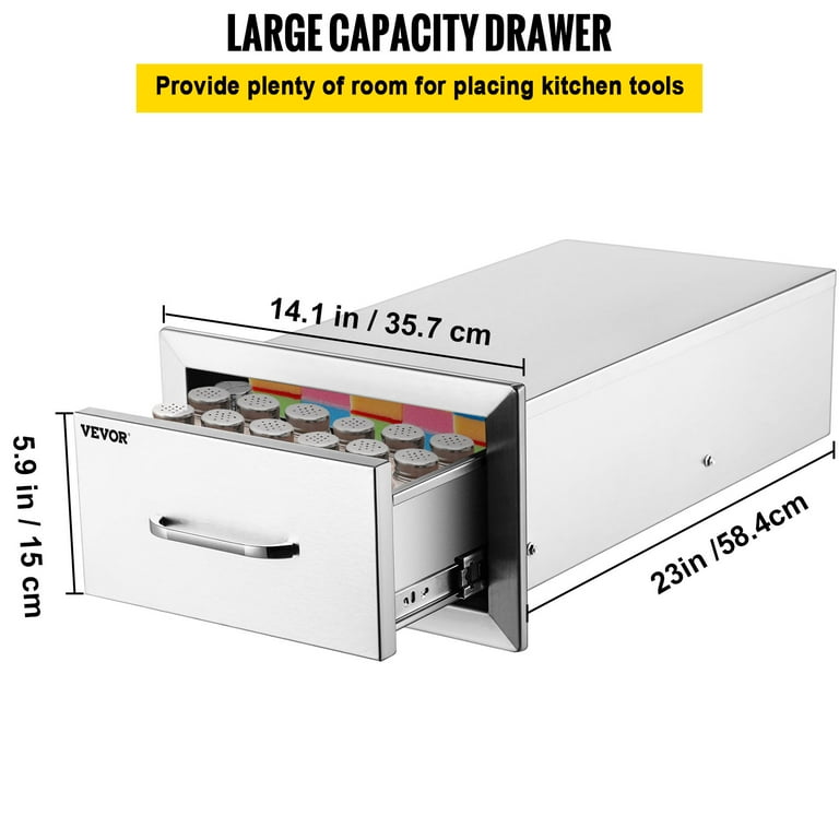 VEVOR 14x8.5 inch Outdoor Kitchen Drawers Stainless Steel