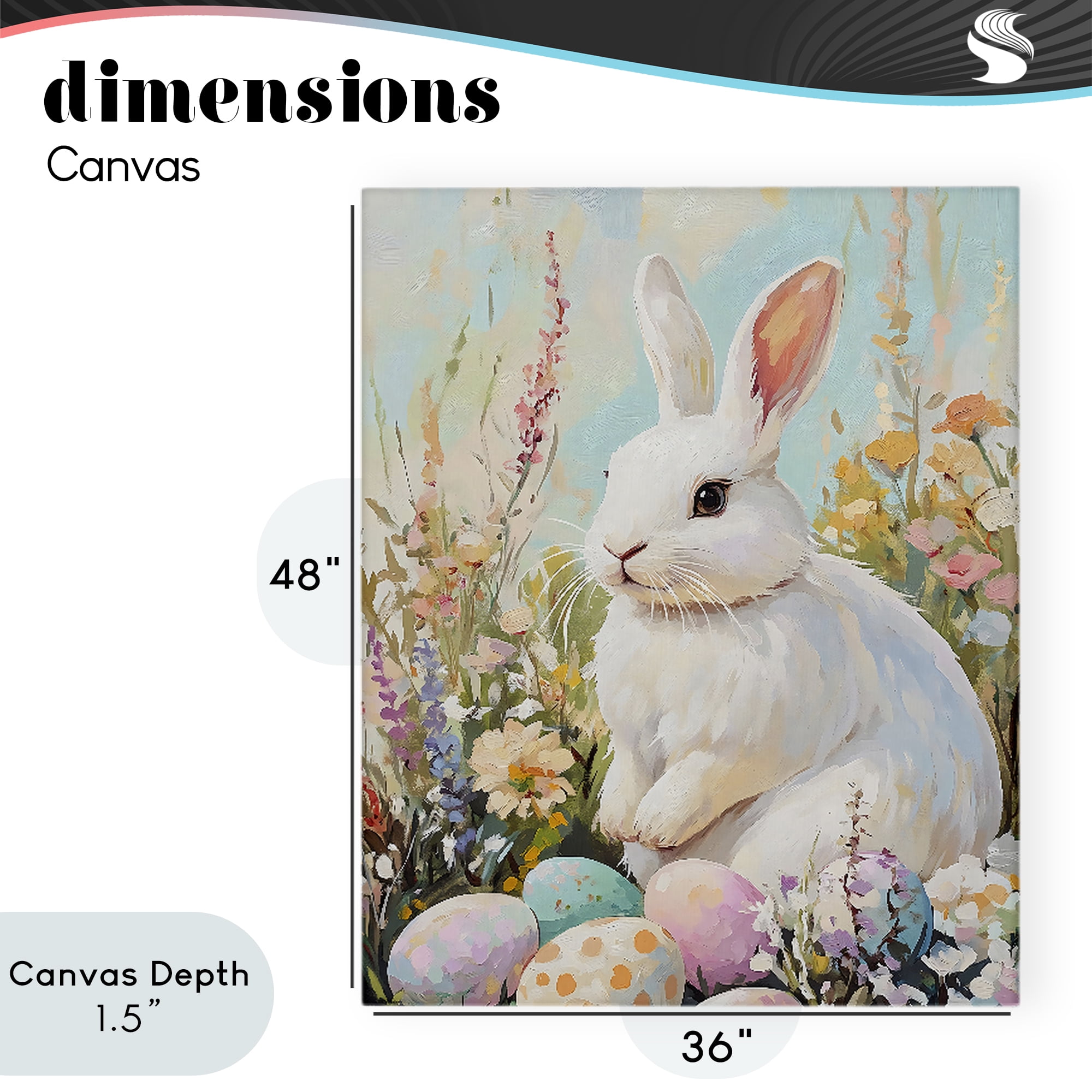 Stupell Industries White Easter Bunny in Wildflowers Canvas Wall Art, design by The Prints Vibe