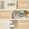 thumbnail image 6 of FAGAGA End Table with Charging Station for Living Room,Wooden Nightstand with 2 Drawers for Bedroom, Whitewash, 6 of 8