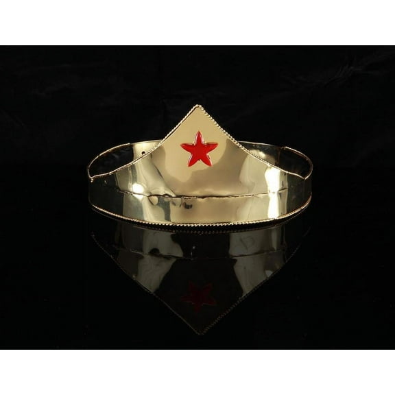 Elope Wonder Gold & Red Star Adjustable Costume Crown Adult One Size Unisex
