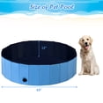 thumbnail image 3 of 63 Inch Foldable Leakproof Dog Pet Pool Bathing Tub Kiddie Pool for Dogs Cats and Kids-Blue, 3 of 8