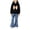 B-black, variant on LNMQLPDBS Girls Hoodie Set Toddler Cute Graphic Pullover and Flared Jean Kids Casual 2 Piece Set Sweatshirt with Denim Pants Matching Set for Outdoor School Daily Wear