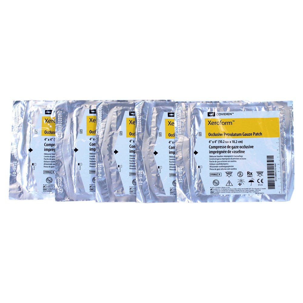 Xeroform Occlusive Petrolatum Gauze 4" x 4" Pack of 5 Dressings