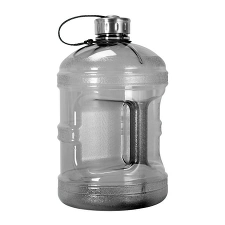 

Geo Sports Bottles GEO 1 Gallon (128oz) BPA Free Reusable Leak-Proof Drinking Water Bottle w/48mm Stainless Steel (Black)