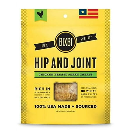 UPC: 0091037018083 | Bixbi Hip & Joint Chicken Jerky Dog Treats  5 Ounce Bag