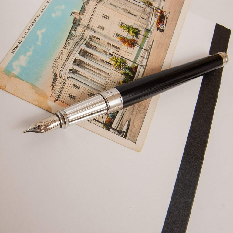 ST Dupont Line D Black & Chrome Fountain Pen - Medium - Walmart.com
