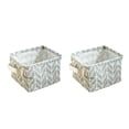 thumbnail image 3 of Destyer Cotton Linen Desktop Storage Basket Sundries Storage Box Space-Saving Bag Organizer, Blue No.02 2PCS, 3 of 6