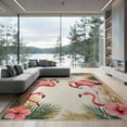thumbnail image 2 of ODIKA 6'x9' Washable Area Rug Non-Slip, Easy Care, Leaves Boho Symmetrical Botanical Frond Border Jungle Motif Exotic for Family Room, Living Room, Master Bedroom, 2 of 7