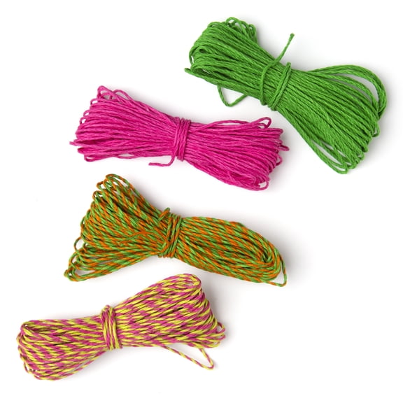 Cousin DIY 20# Twisted Hemp Cord String Twine, 120 ft., Neon, Pink, & Green