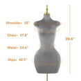 thumbnail image 6 of Female Mannequin, Grey Velvet Covered Half-Length Mannequin, Height Adjustable, with Metal Base, for Fashion Retail boutiques, Tailor Shops, Fitting Modeling, 6 of 8