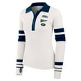 thumbnail image 2 of Women's WEAR by Erin Andrews White Seattle Seahawks Ribbed Henley Polo Sweater, 2 of 5