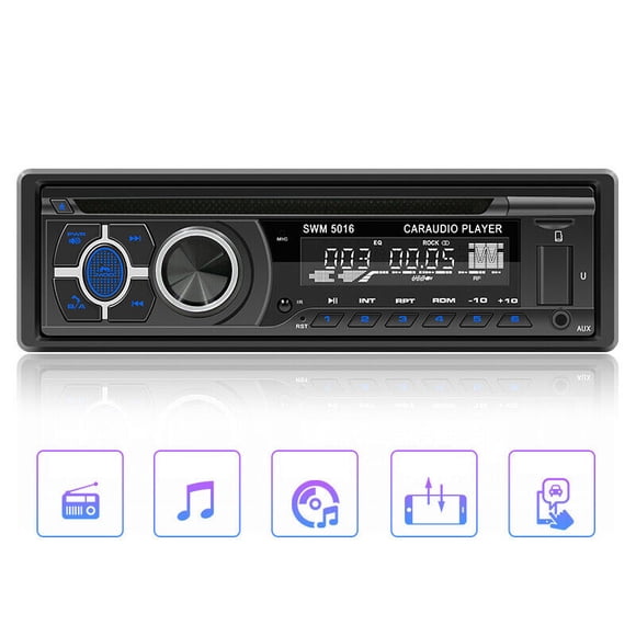 1 DIN Car Universal Stereo CD/DVD Player Bluetooth FM/RDS/AM Radio App MP3 USB × 1-