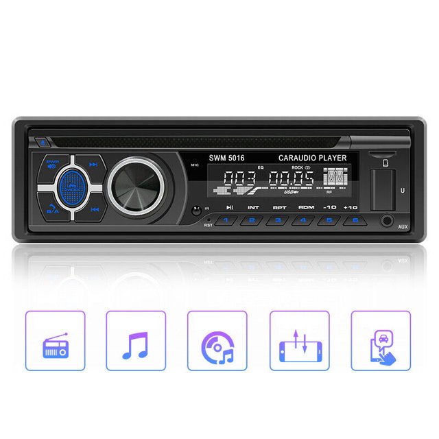 1 DIN Car Universal Stereo CD/DVD Player Bluetooth FM/RDS/AM Radio App MP3 USB × 1-