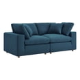 thumbnail image 2 of Modway Commix 2 Piece Down Filled Overstuffed Sectional Sofa Set in Azure, 2 of 5