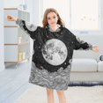 thumbnail image 5 of FORMRS Wearable Blanket Hoodie with Sleeves for Kids Cozy Flannel Sweatshirt, Black Moon, 5 of 7