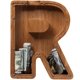 thumbnail image 1 of Piggy Bank ladenk Letra R extra grande de madera para niños, 30 cm, 1 of 7
