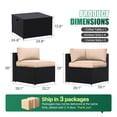 thumbnail image 6 of Clouddwell 7-Piece Patio Furniture Set on Sale, Black Rattan Wicker Outdoor Sectional Sofa Couch with Table Patio Conversation Set for Lawn& Backyard, Beige, 6 of 6