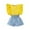Y18-Yellow, variant on Spring Outfits For Girls 11-12 Years 2024 Spring/Summer New Children'S Clothing Lace Sleeve Top Printed Half Skirt Set Pink