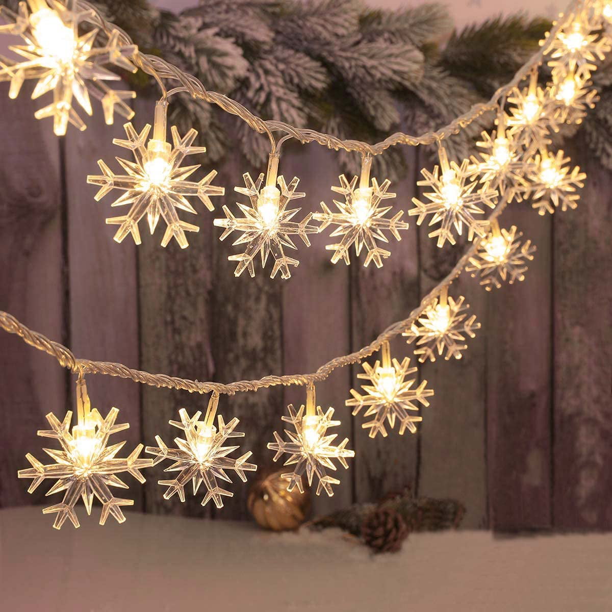 3-6M 20-40LED String Fairy Lights Snowflake Xmas Tree Christmas Party Home Decor 