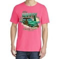 thumbnail image 2 of Wild Bobby, Chasing Waves Since 1946, Cars and Trucks, Garment-Dyed Washed Look Short Sleeve Tees, Neon Pink, 2XL, 2 of 3