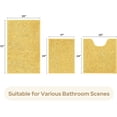 thumbnail image 3 of 3 Pieces Bathroom Rugs, Ultra Soft Non Slip Absorbent Chenille Toilet Bath Mat Set (Yellow), 3 of 6